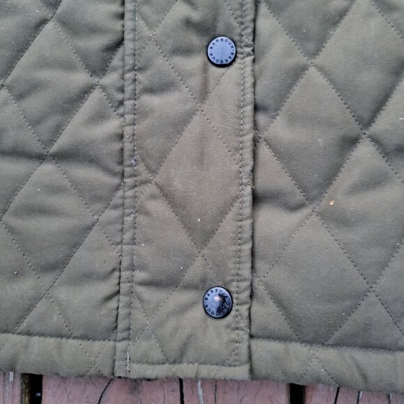 %Barbour Women's Olive Quilted Gilet Vest Size 6 - Picture 9 of 9